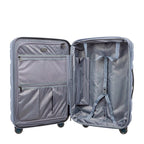 Lieblingstasche Stratosphere Spinner M teal suitcase interior with mesh pockets and compression straps