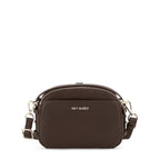 Lieblingstasche Style Mate dark brown pebbled leather crossbody bag with silver hardware and adjustable strap