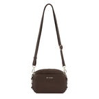 Lieblingstasche Style Mate dark brown pebbled leather crossbody bag with adjustable strap and gold hardware