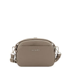Lieblingstasche Style Mate taupe leather crossbody bag with silver hardware and Hey Marly logo