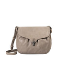 Lieblingstasche Mrs. Coconut Cake taupe leather crossbody bag with a flap closure and adjustable shoulder strap.