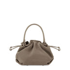 Lieblingstasche Cool Companion Suede S handbag in taupe featuring a soft drawstring closure and top handle