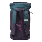 Lieblingstasche Trip Pack backpack in teal and purple with padded mesh back panel and adjustable chest strap
