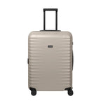 Lieblingstasche UPGRADE 4w Trolley M+ in beige with a hard shell, telescopic handle, and four spinner wheels.