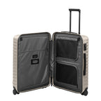 Lieblingstasche UPGRADE 4w Trolley M in beige with open interior featuring zippered compartments and lining