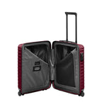 Lieblingstasche UPGRADE 4w Trolley S20 in dark red with open interior, featuring zippered compartments and TSA lock.