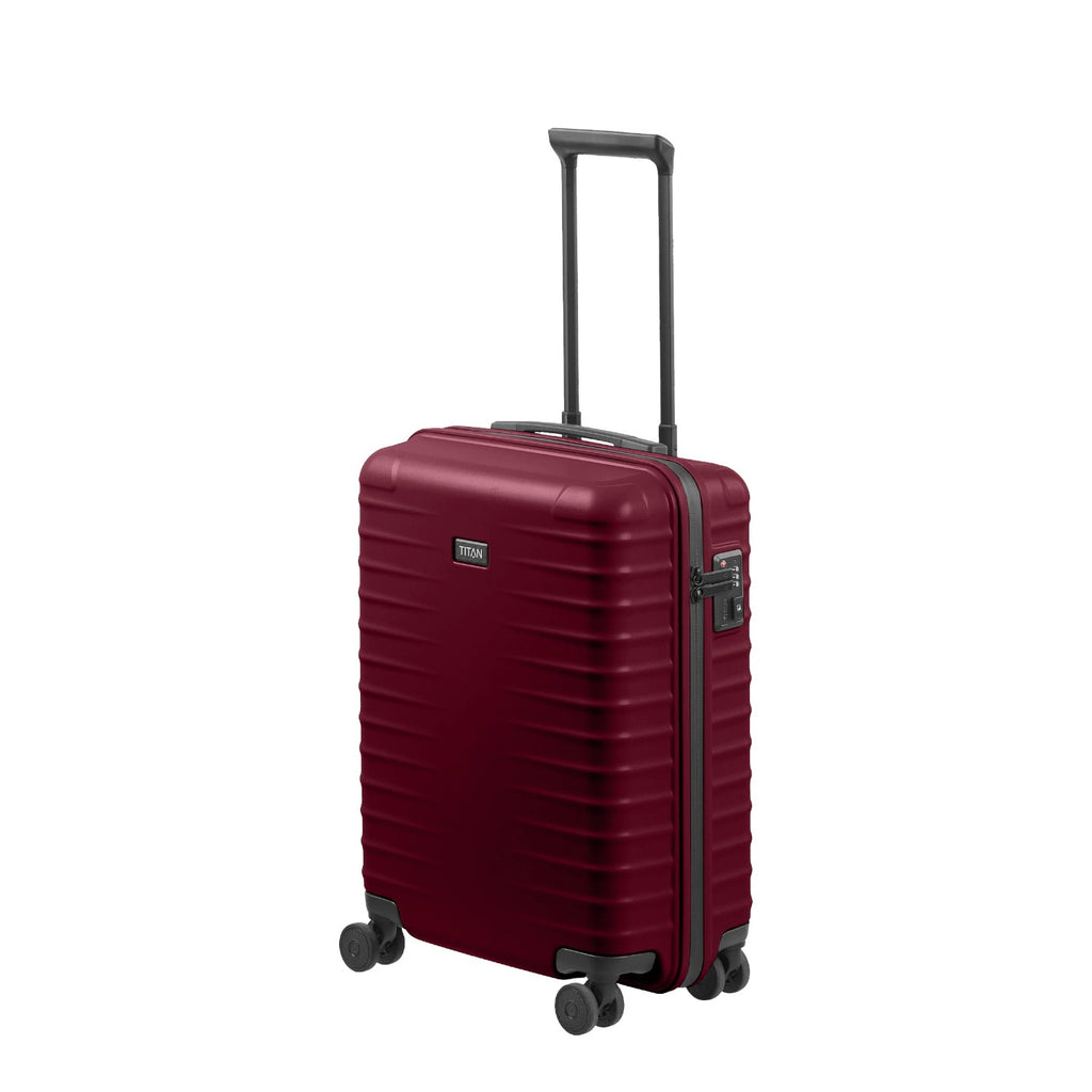 Lieblingstasche UPGRADE 4w Trolley S20 in dark red with a hard shell, telescopic handle, and four spinner wheels.