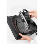 Lieblingstasche Wakayama black rolltop backpack interior with laptop compartment and organizer pockets