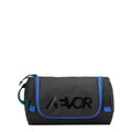 Lieblingstasche Wash Pack in black with blue and green accents, featuring a durable fabric and AEVOR logo print.