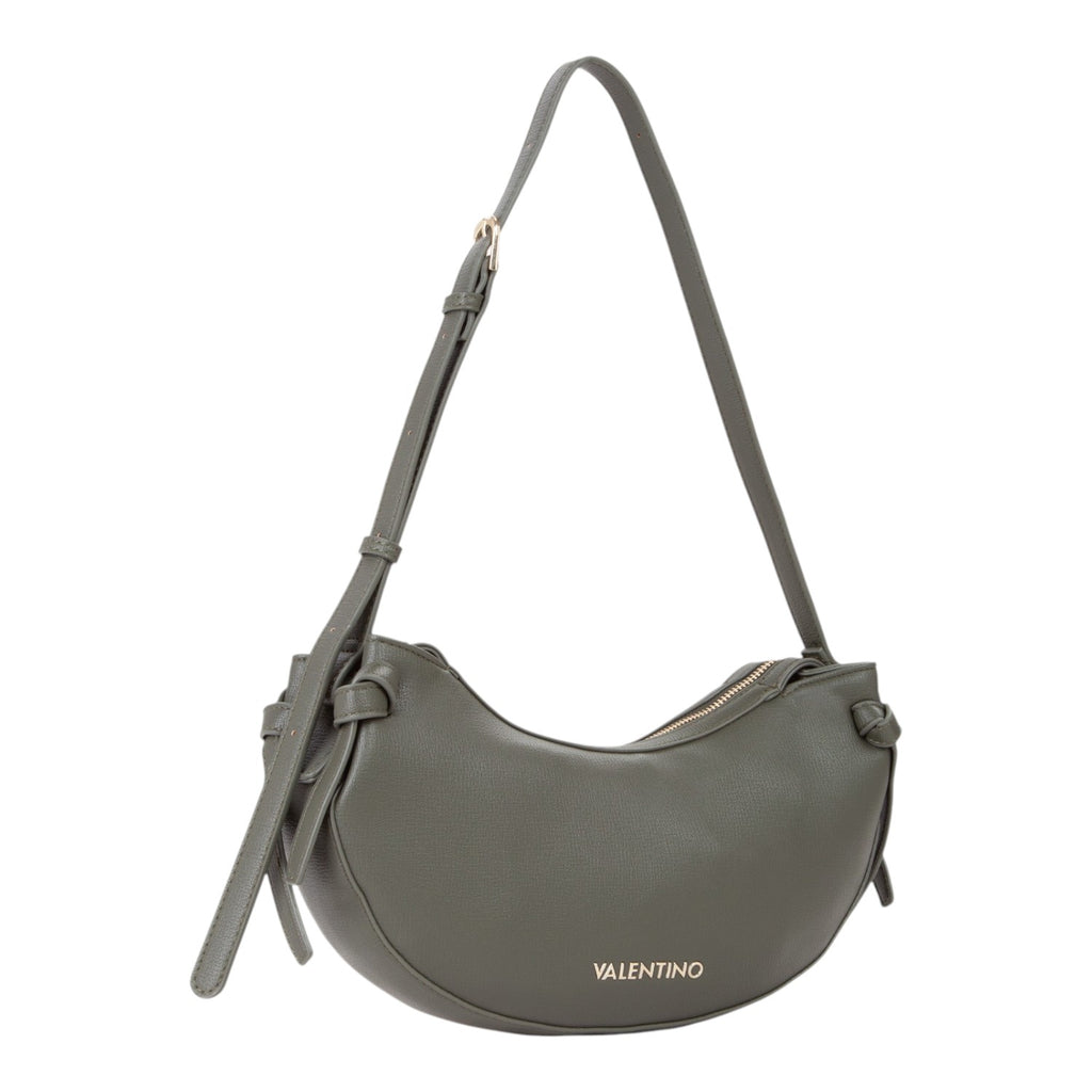 Lieblingstasche Win Re shoulder bag in olive green textured leather with gold logo and knot details.