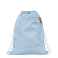 Lieblingstasche Satch light blue drawstring sports bag with front zipper pocket and Scandinavian style design