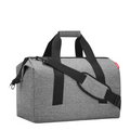 Lieblingstasche Allrounder L grey travel bag made of water-repellent polyester with black handles and shoulder strap