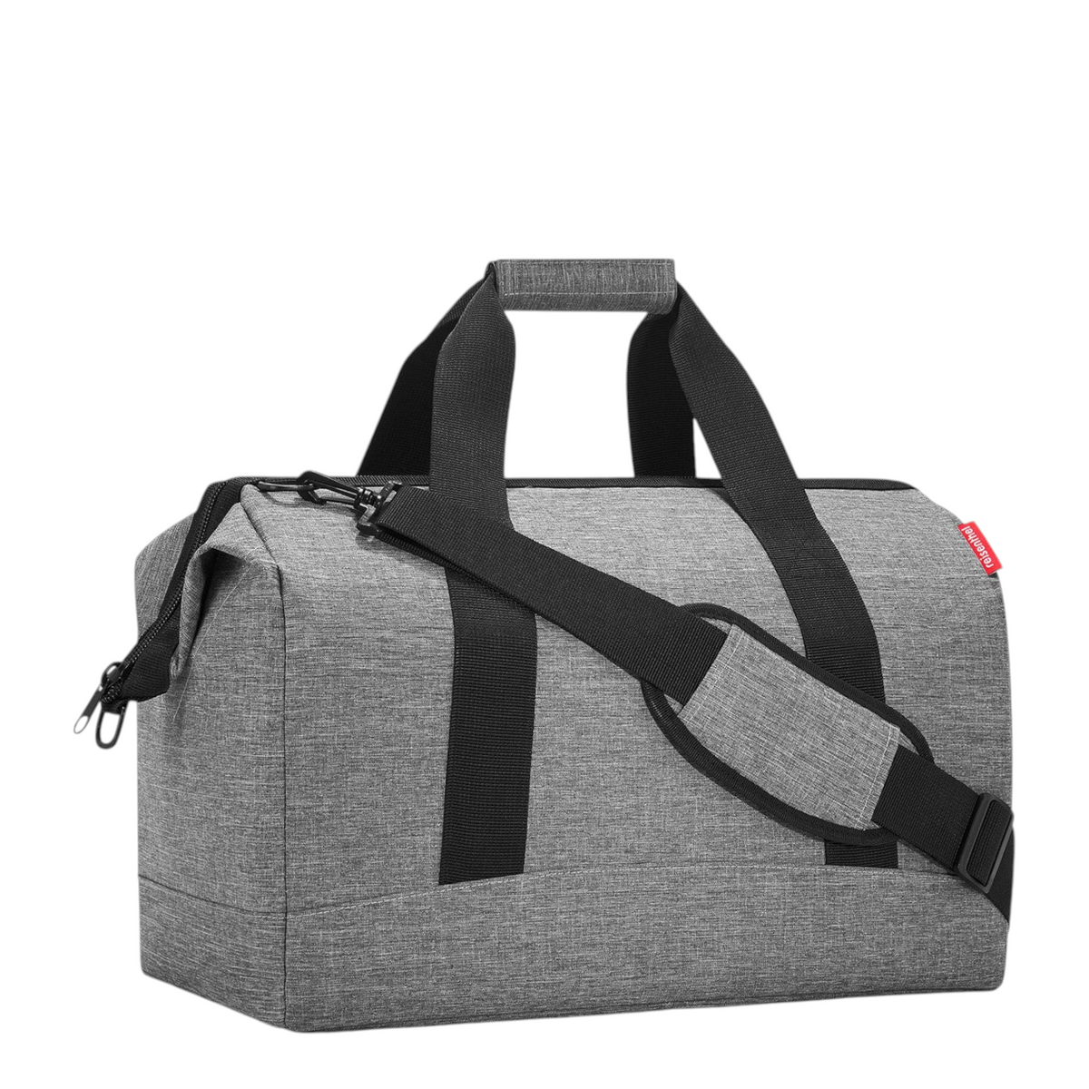 Lieblingstasche Allrounder L grey travel bag made of water-repellent polyester with black handles and shoulder strap