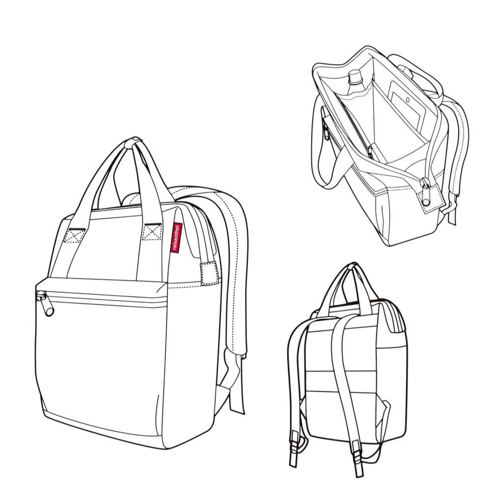 Lieblingstasche Allrounder R insulated backpack and tote bag with zipper, top opening, and adjustable straps.