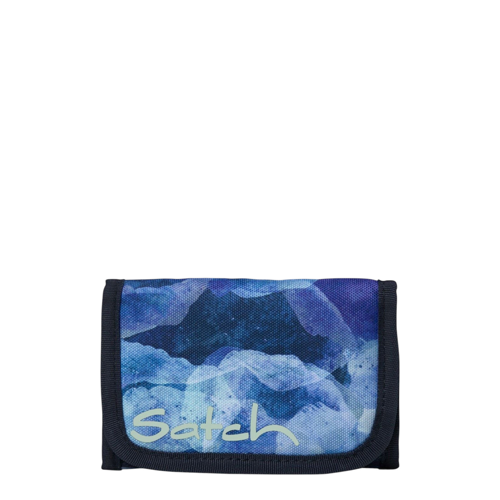 Lieblingstasche Satch wallet in blue abstract cloud print with durable fabric and secure fold-over design