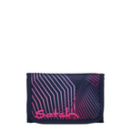 Lieblingstasche Satch wallet in dark blue and pink with geometric line pattern and front logo