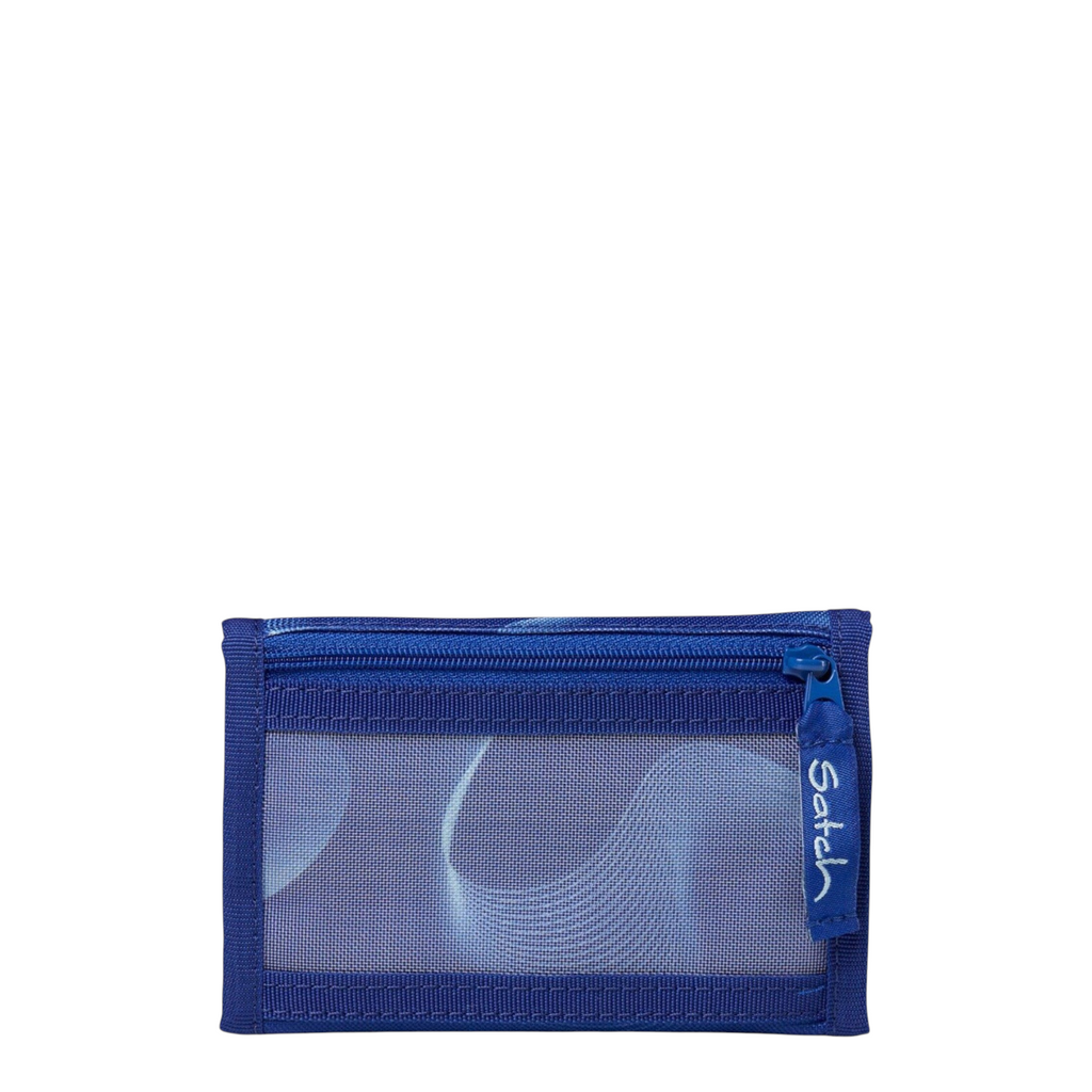 Lieblingstasche blue wallet with a transparent mesh window and a secure zipper compartment for coins and bills