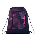 Lieblingstasche Satch drawstring sports bag in dark blue and pink with geometric star pattern and front zipper pocket