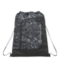 Lieblingstasche Satch drawstring sports bag in black with grey graffiti print and front zip pocket