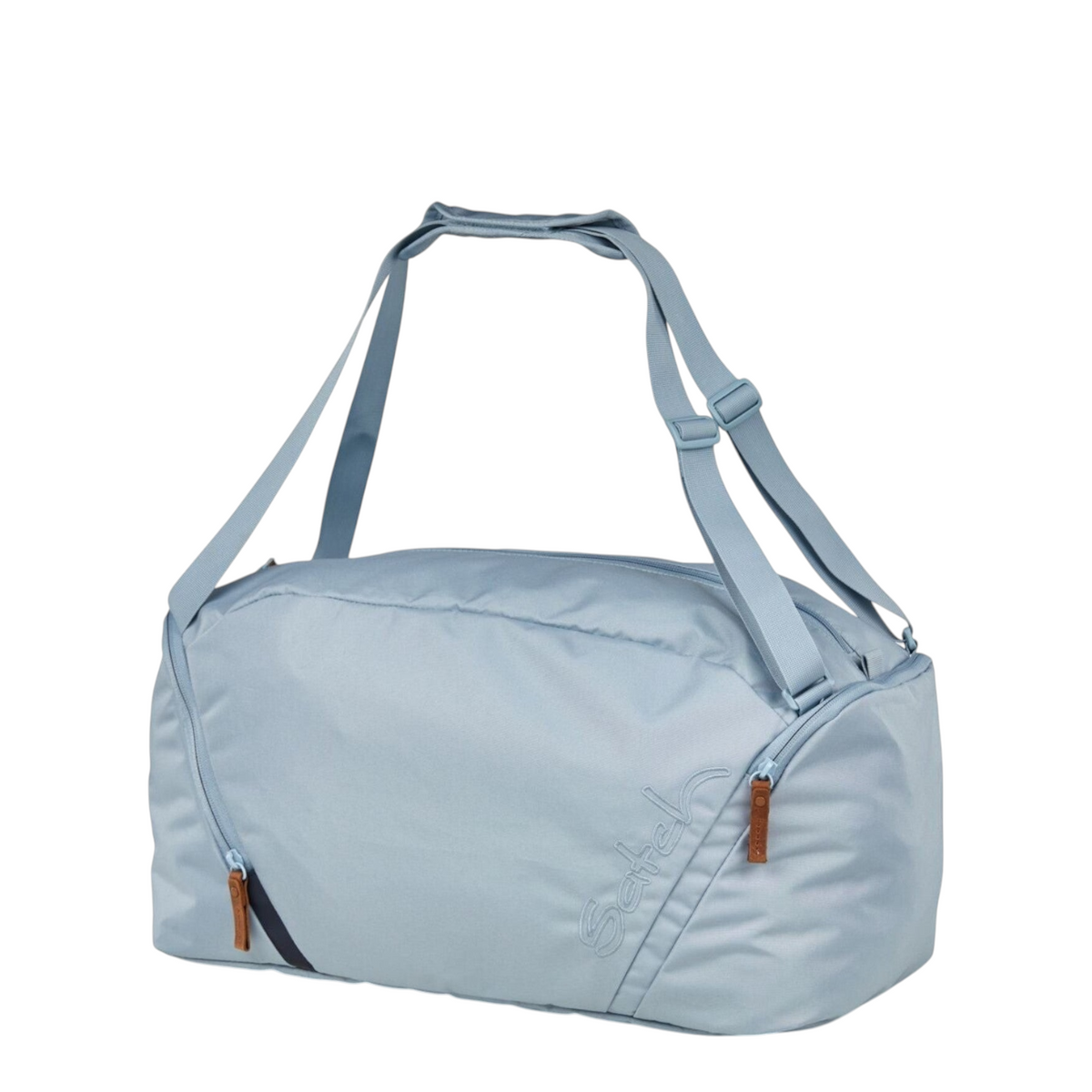 Lieblingstasche satch sports bag in light blue with versatile straps, spacious main compartment, and shoe pocket.
