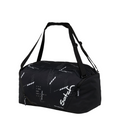 Lieblingstasche satch black sports bag with reflective digital pattern, adjustable straps, and side shoe compartment.
