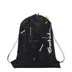 Lieblingstasche Satch black drawstring sports bag with reflective digital pattern and front zipper pocket